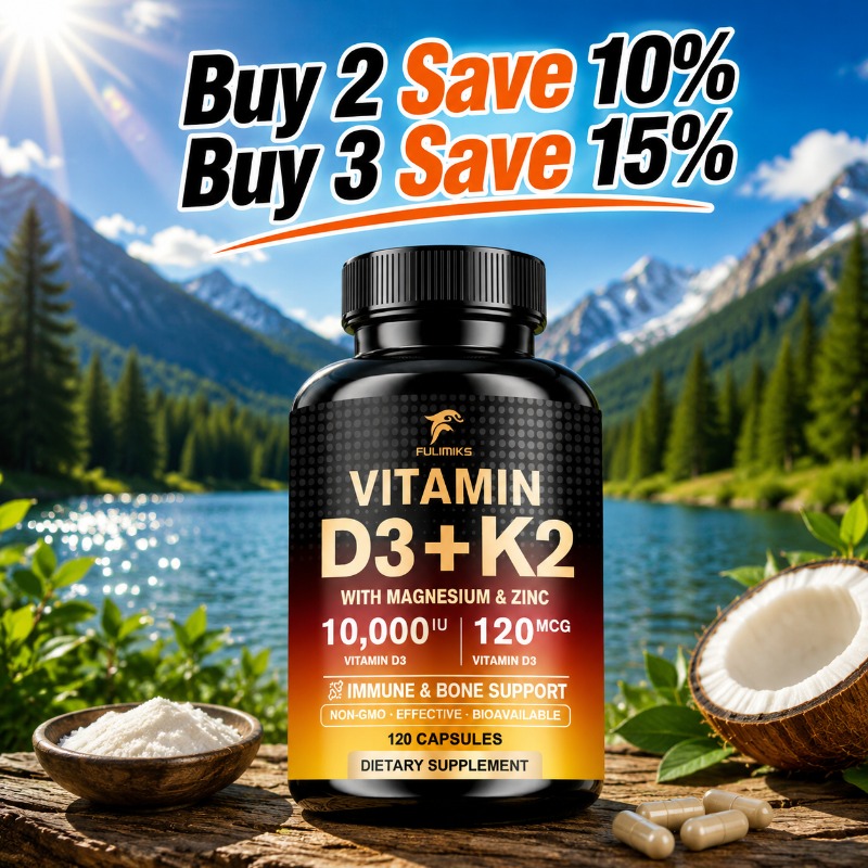 Nutrition Zinc - 10000IU Vitamin D3 K2 Supplement, with
