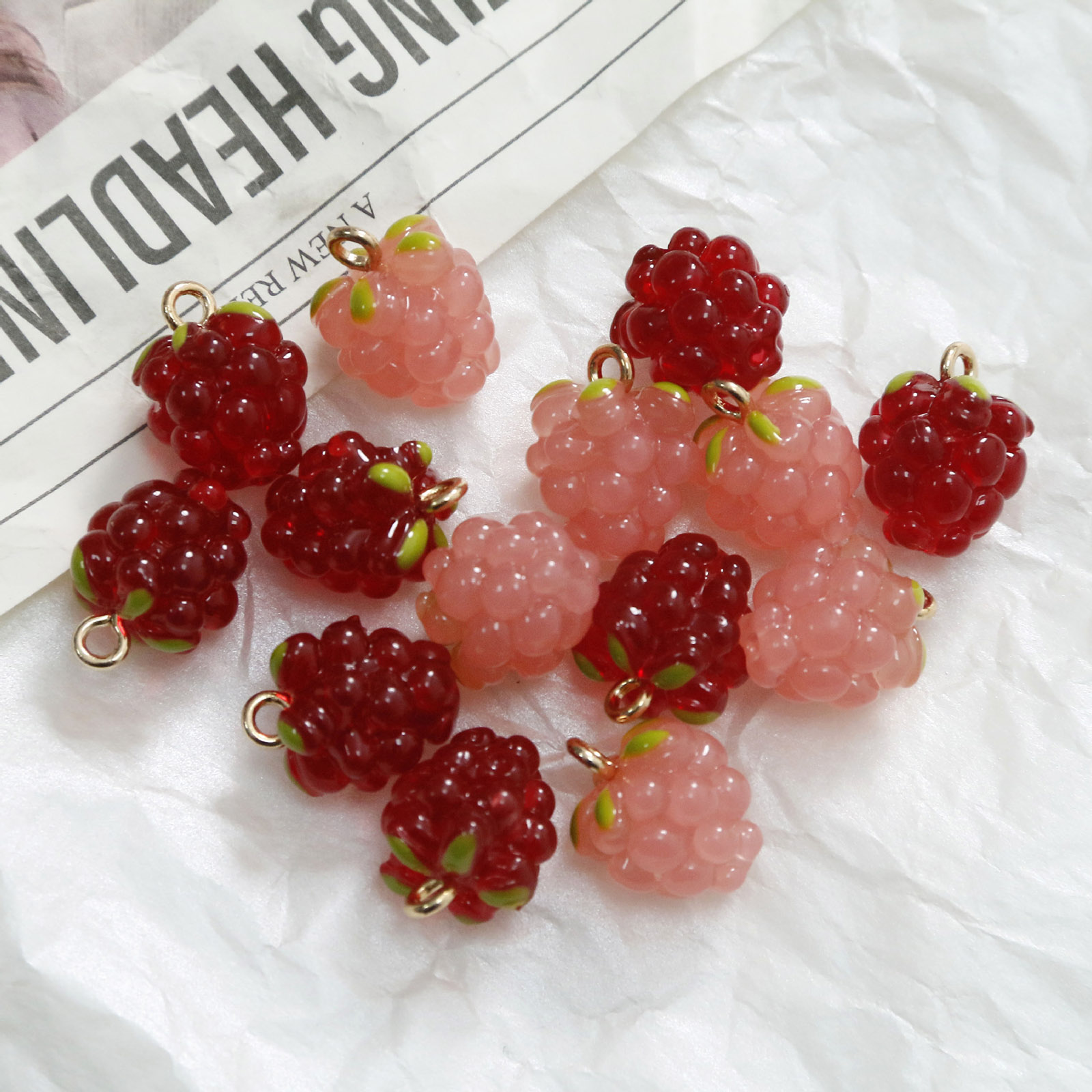 X Nutrition - 2PCs 3D Resin Charms Grape Fruit