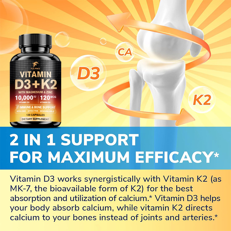 10000IU Vitamin D3 K2 Suppleme - Nutrition Zinc 评论和价格