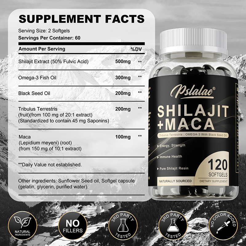 Shilajit + Maca - Boosts Energ - Black Seed Oil Capsule 评论和价格