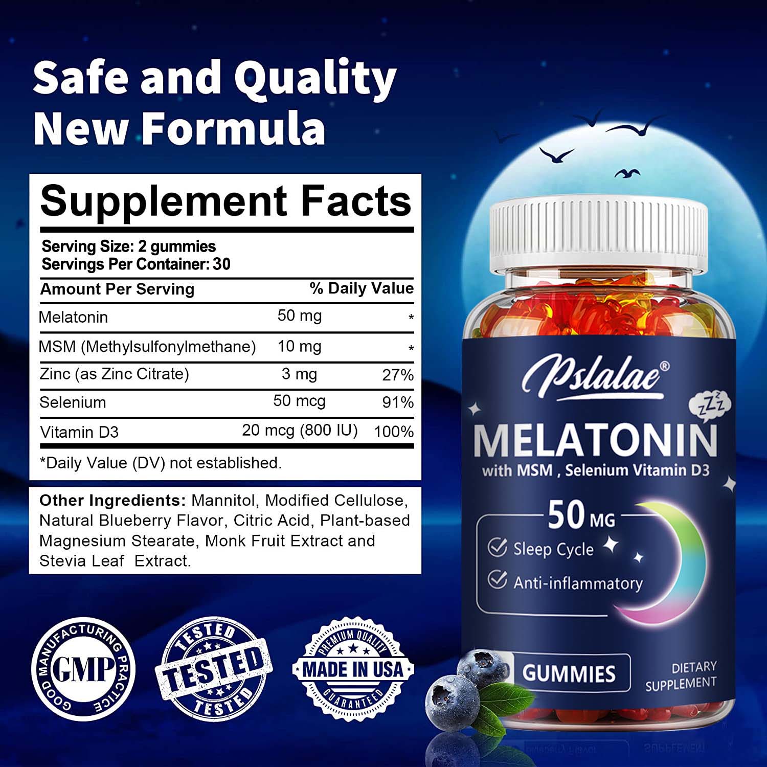 Melatonin Gummies 50mg - Anxie - Melatonin Sleep Gummy 评论和价格
